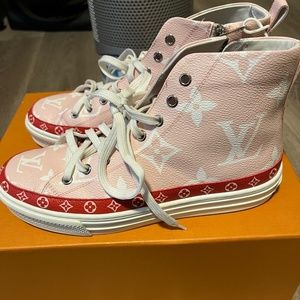 WMNS) LOUIS VUITTON LV Stellar High-Top Sports Shoes Pink 1A7RQS - KICKS  CREW